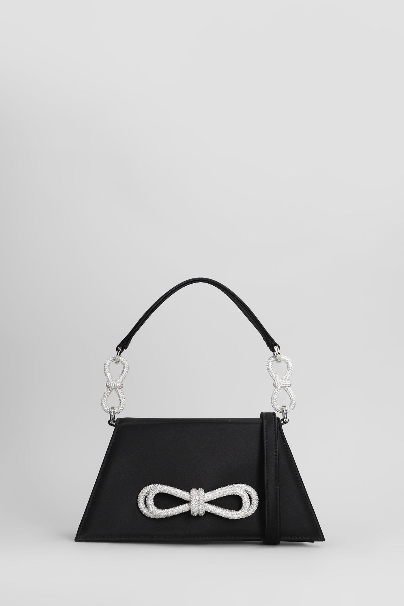 mach & mach samantha shoulder bag in black silk