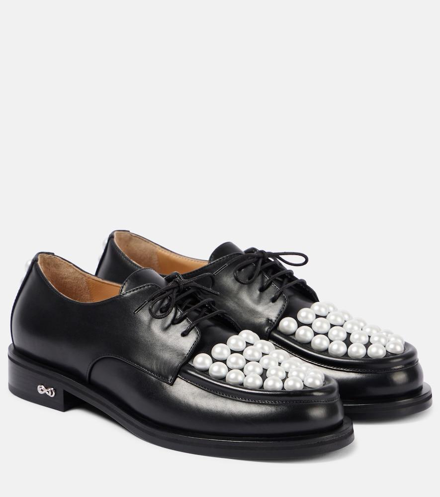 mach & mach sirene embellished leather loafers