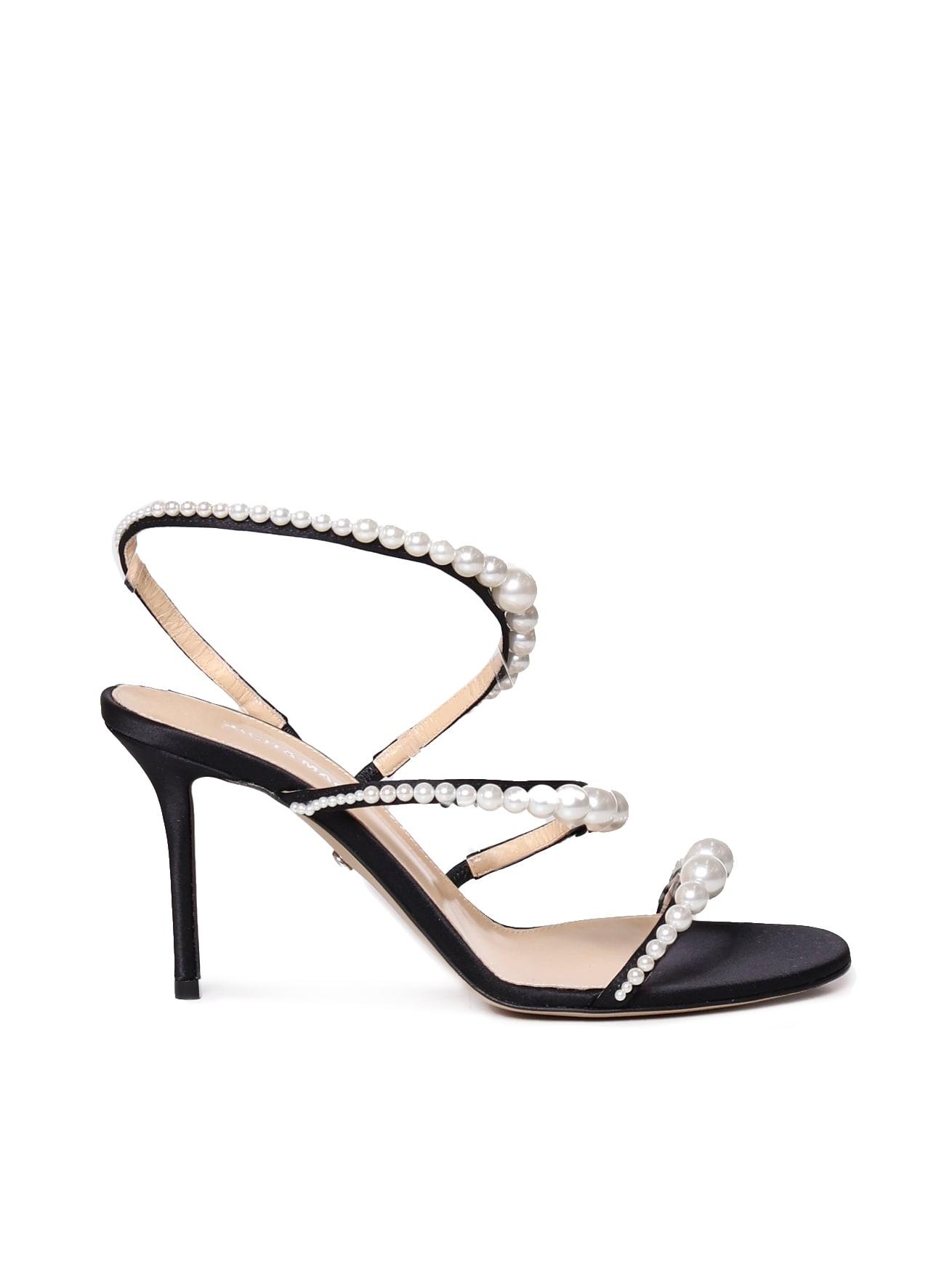 mach & mach sirene sandals with satin and pearls
