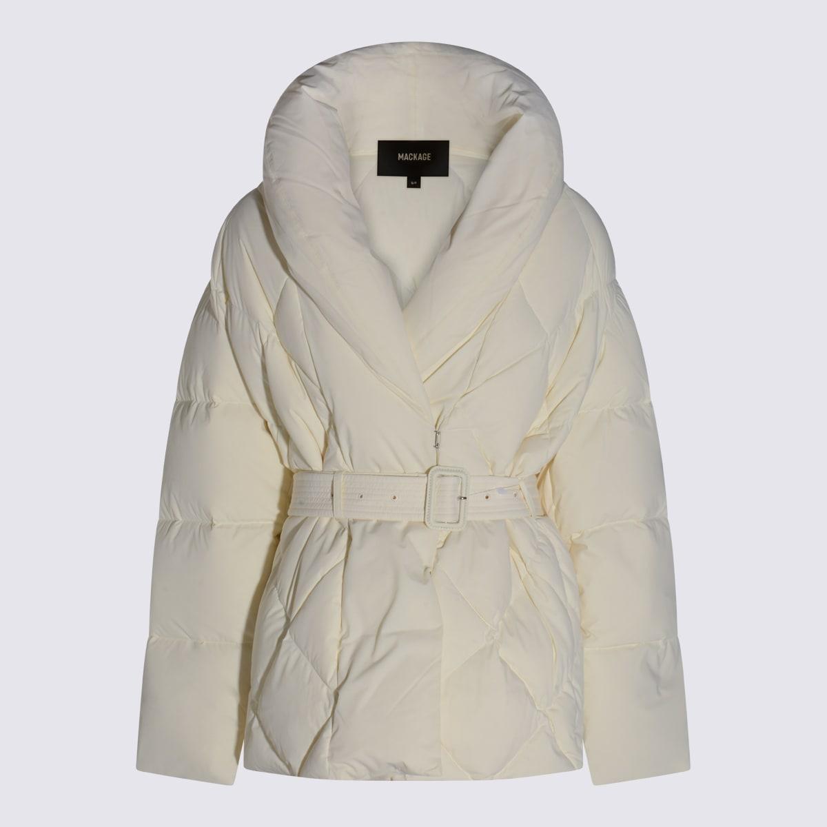 mackage cream down jacket