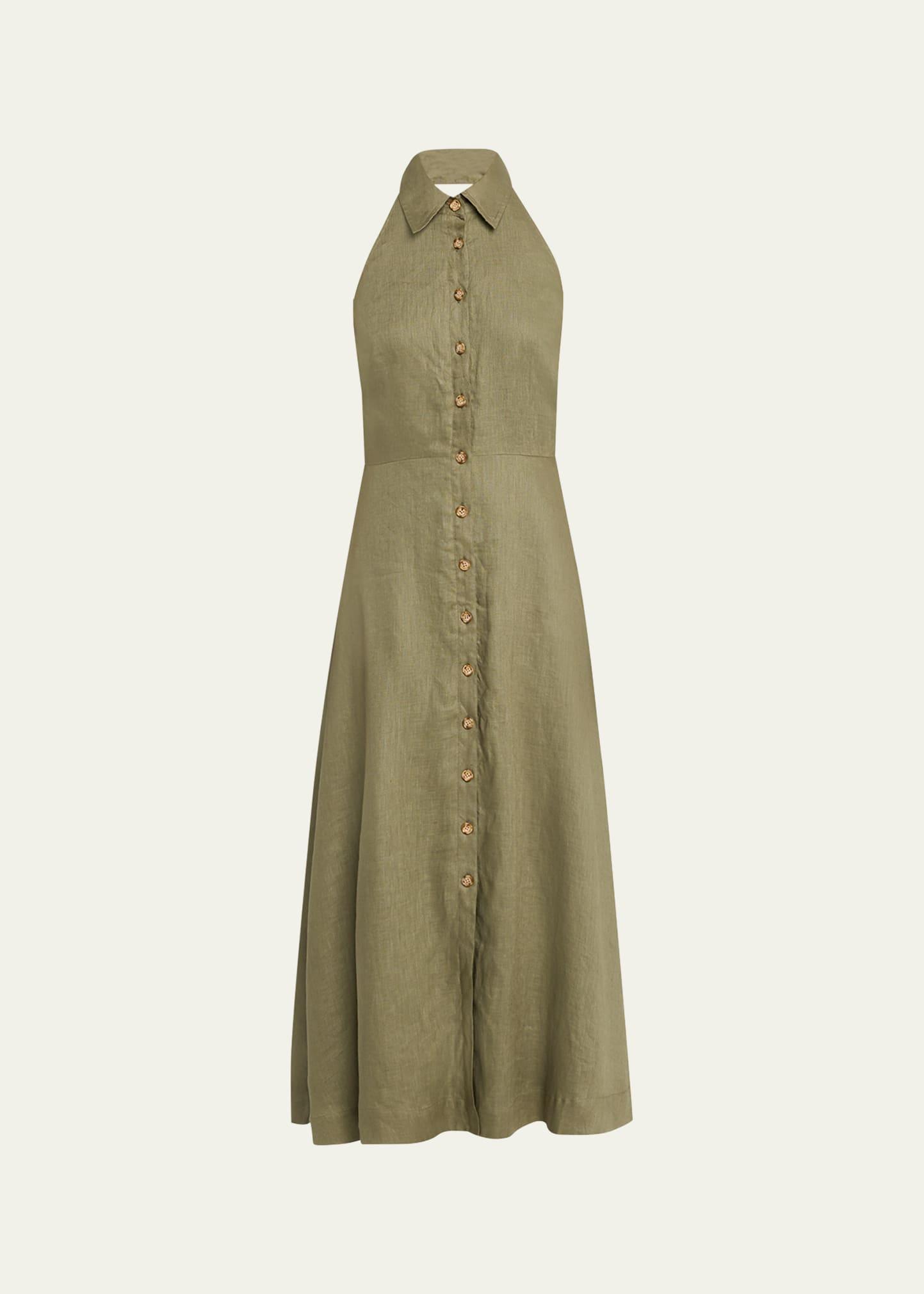 mackey button-front a-line dress