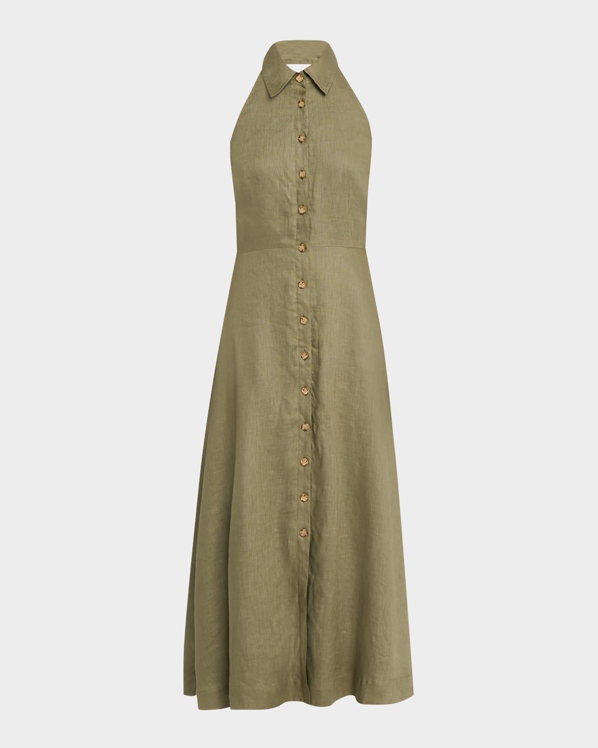 mackey button-front a-line dress