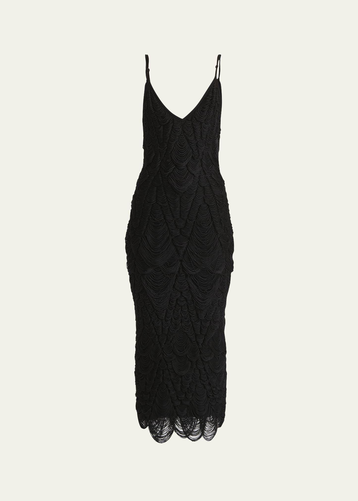 macrame knit midi dress