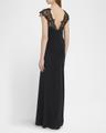 macrame lace crepe de chine gown