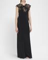 macrame lace crepe de chine gown