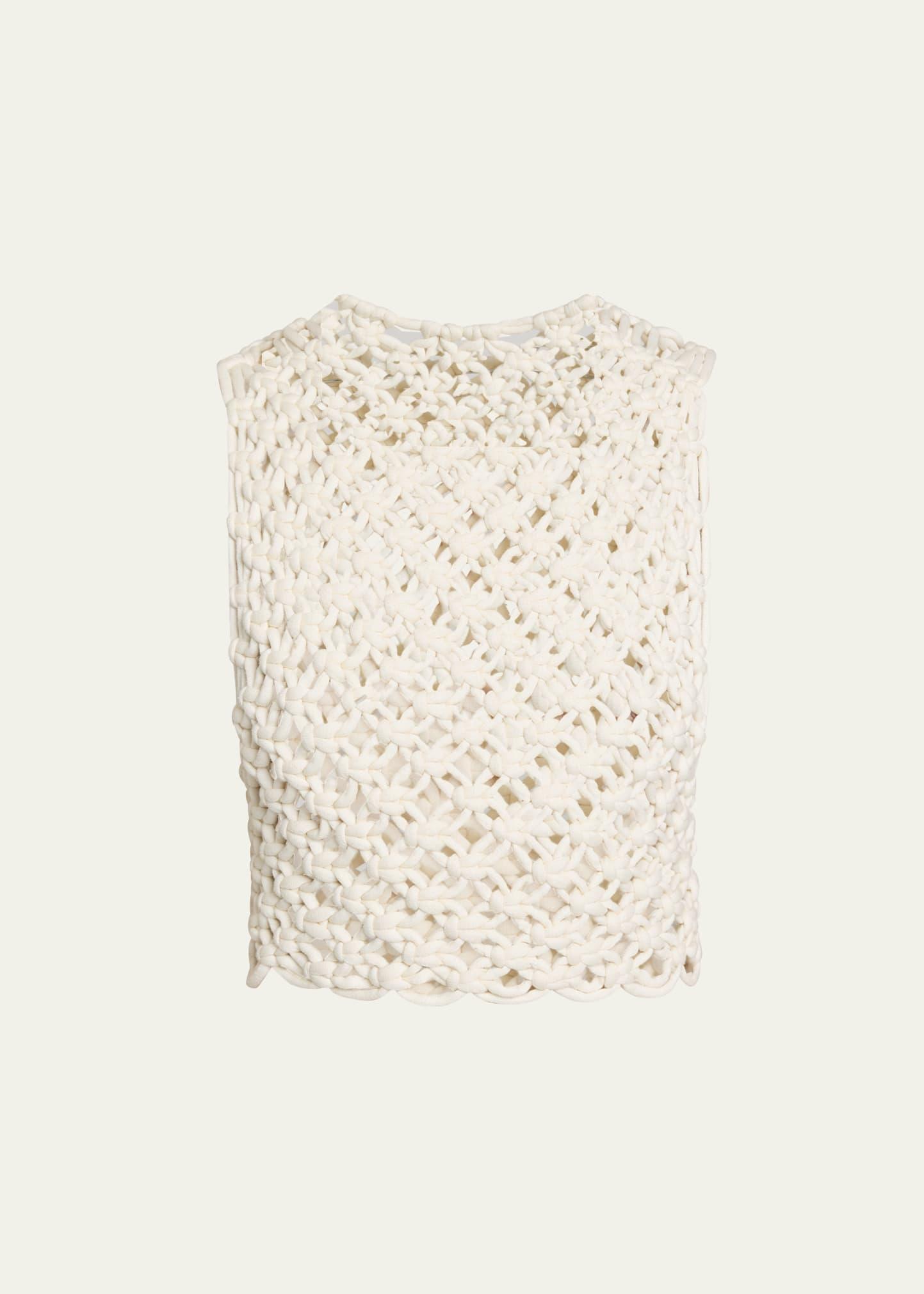 macrame sleeveless crop top