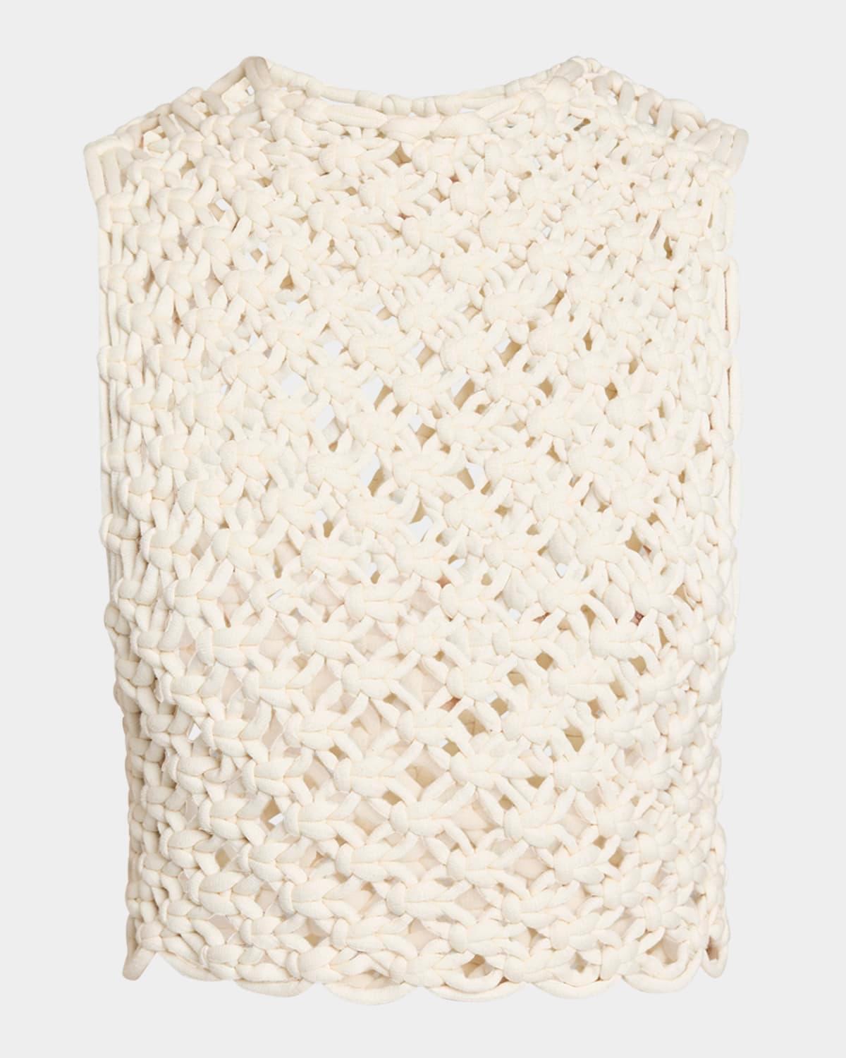 macrame sleeveless crop top