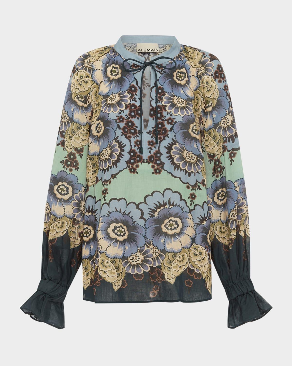 madalena relaxed balloon-sleeve blouse