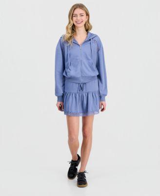 madden girl juniors crochet hoodie mini skirt