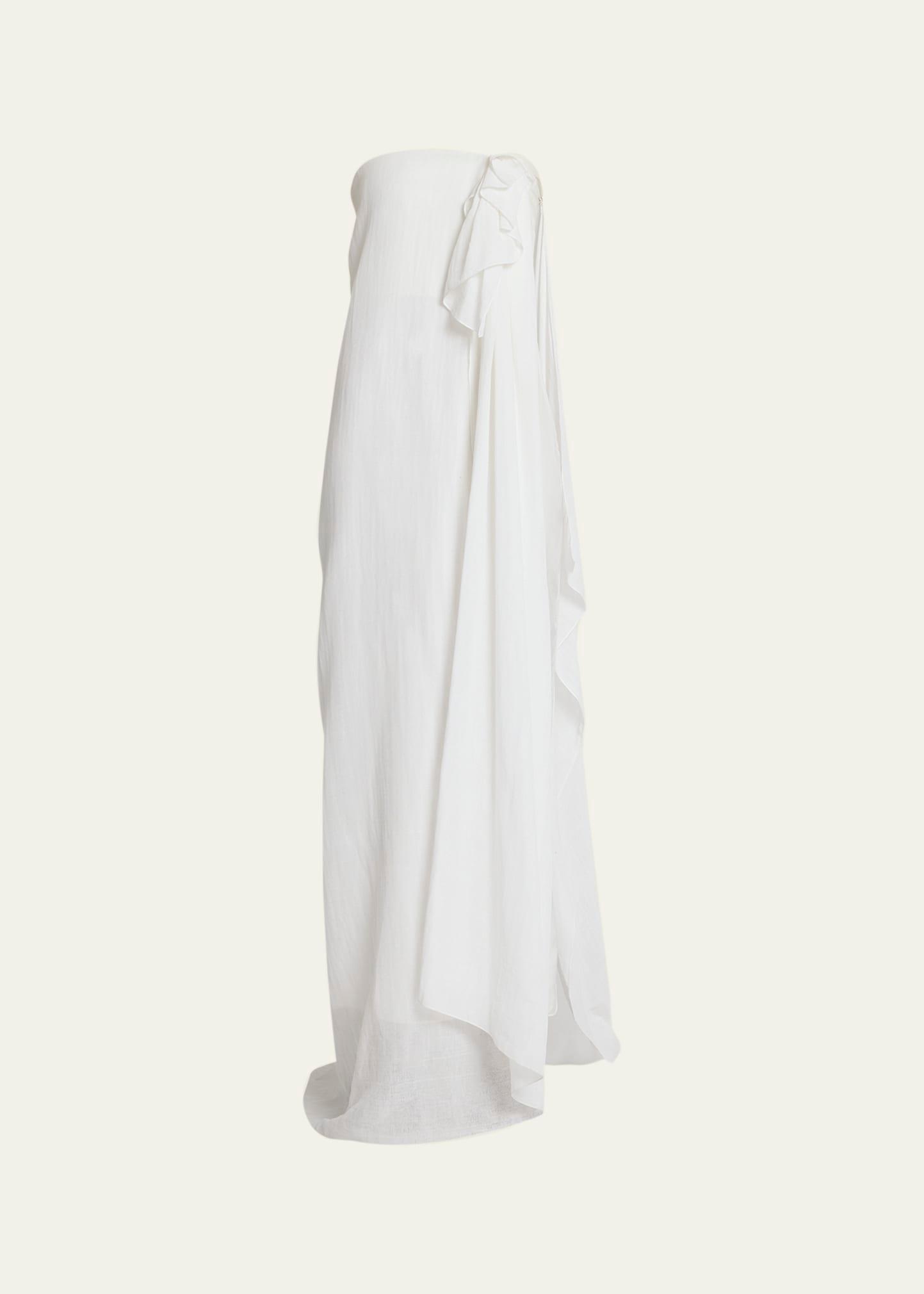 madeleine strapless cascading-drape gown
