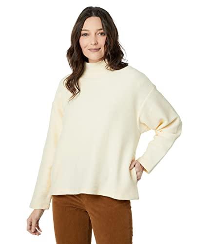 madewell beer funnel neck top for women - unique boxy silhouette with dropped shoulders, cosy and comfortable top antique cream md (women's 6-8) one size