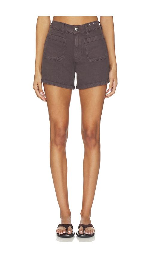 madewell emmet shorts in brown.