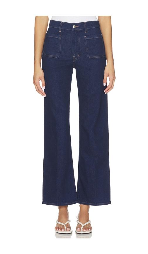 madewell emmy wide leg jean in navy.