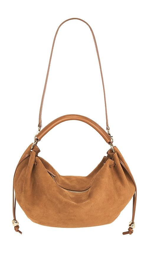 madewell gathered shoulder bag in brown.
