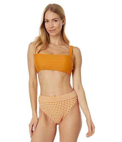 madewell hazel scrunchy strap top ochre fresco md (women's 6-8)