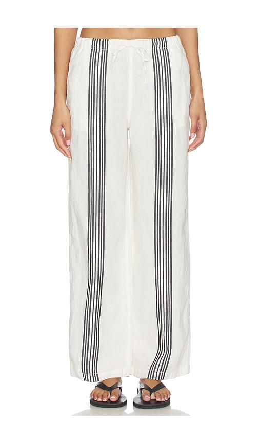madewell linen pull on pants in white,black.