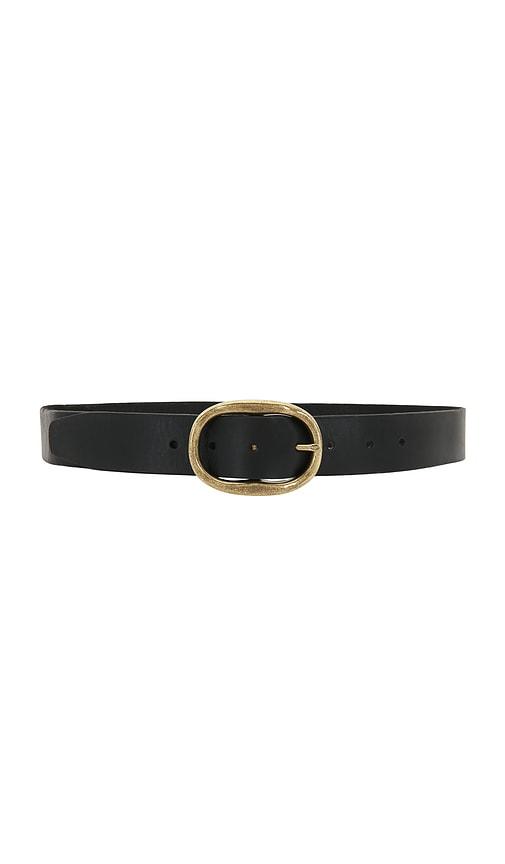 madewell oval buckle belt in black.