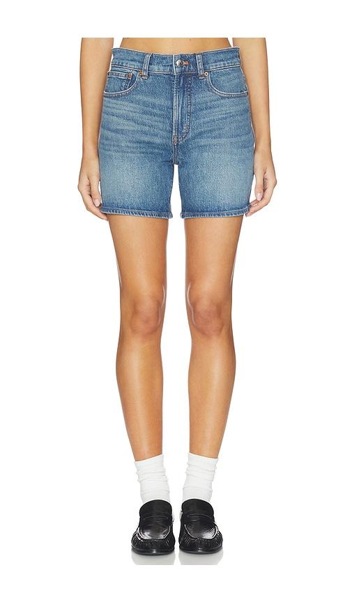 madewell perfect vintage shorts in blue.
