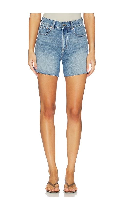 madewell perfect vintage shorts in blue.