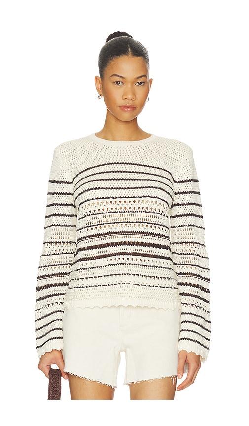madewell rosie textured femme pullover sweater in ivory.