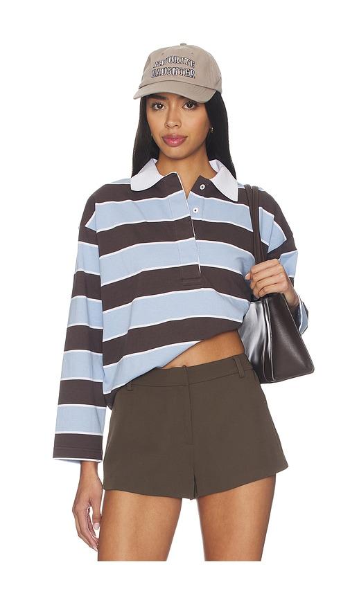 madewell rugby polo top in blue,chocolate.