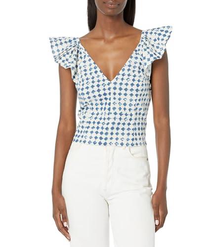 madewell shibori-print v-back top blue ivory shibori 0