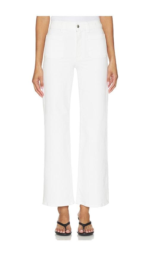 madewell the wide leg with patch pocket jeans in white.
