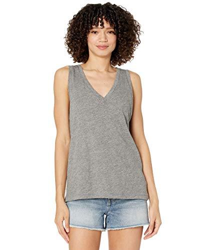 madewell whisper cotton v-neck tank heather iron xs (women's 00-0)