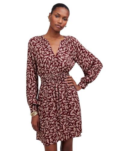 madewell women's anita dress-crepe, bordeaux