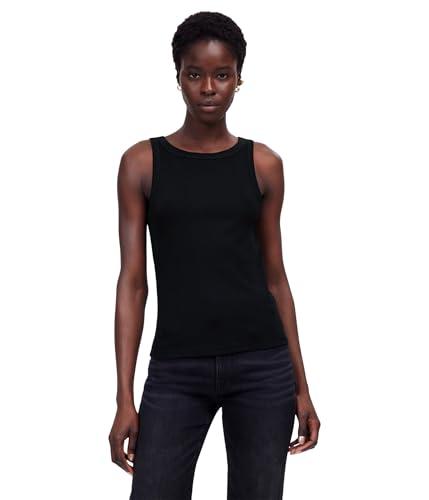 madewell women's brightside high neck tank, jet black