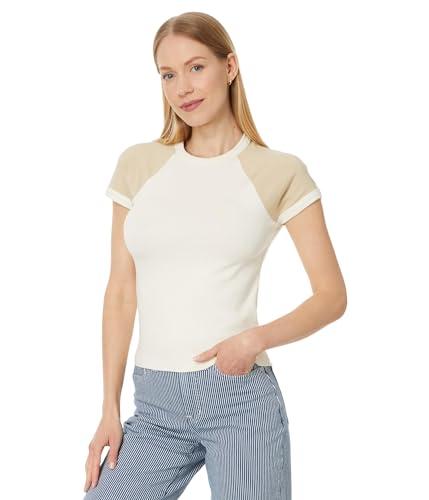 madewell women's compact rib short sleeve baby tee, antique cream