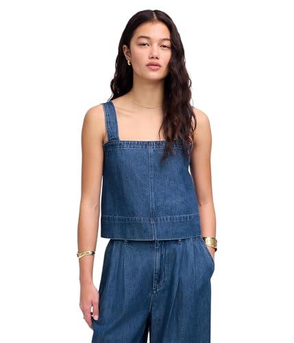 madewell women's crop swing top in mcnair wash