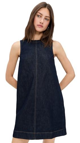 madewell women's denim boxy dress in essex wash, essex wash, blue, 16