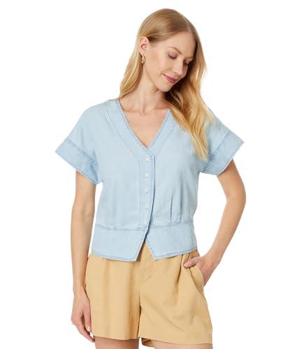 madewell women's denim peyton top in doral wash