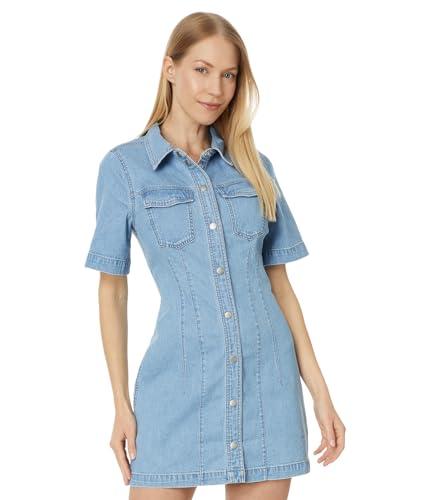 madewell women's denim seamed mini shirtdress in palermo wash palermo wash 10