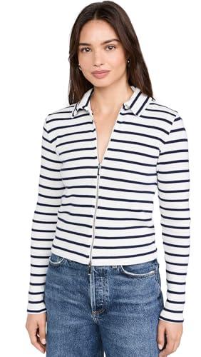 madewell women's grill long sleeve zip top, winter white, l