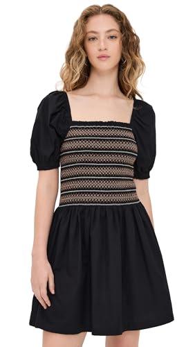 madewell women's juliette mini dress, jet black, m
