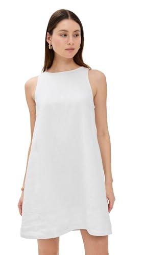 madewell women's linen dress, salt, white, xl