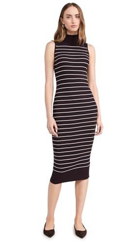 madewell women's mandrell sweater dress, chocolate stripe, xl