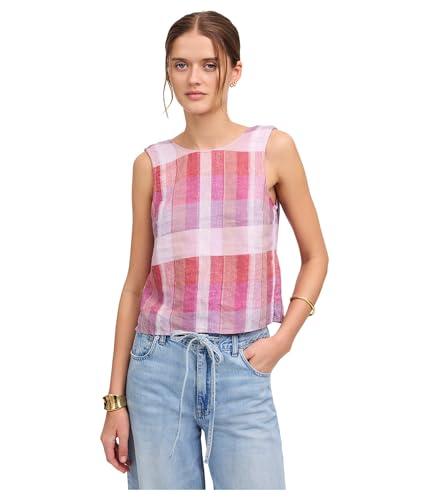 madewell women's odin top-linen, festival red