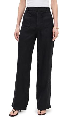 madewell women's patch pocket flare pants, jet black, 12