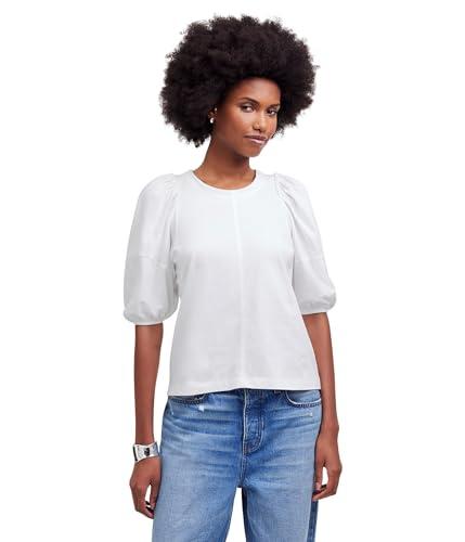 madewell women's puff sleeve tee, white