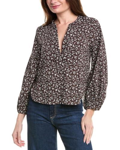 madewell women's romantic sleeve top, dark carob