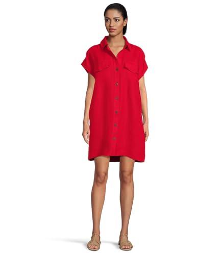 madewell women's sammy dress-100% linen, festival red