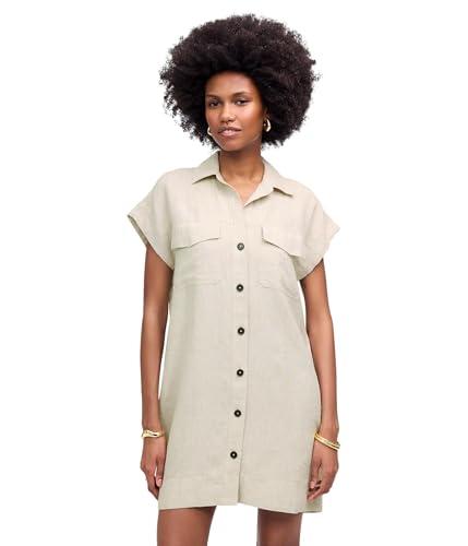 madewell women's sammy utility dress-linen, oat