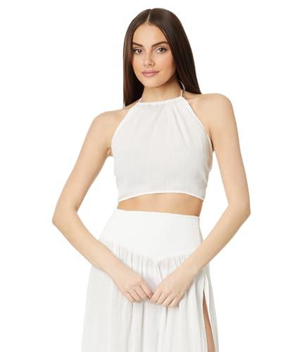 madewell women's standard kraken crepe tie wrap top, soft white