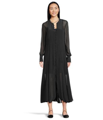 madewell women's suzy dress-viscose clip dot jacquard, true black