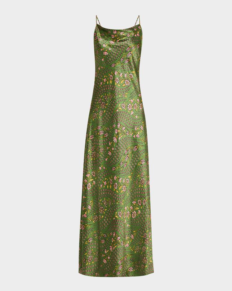 madison floral silk slip dress