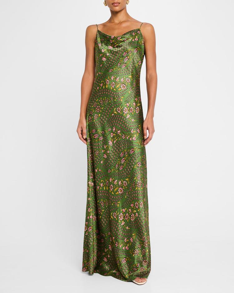 madison floral silk slip dress