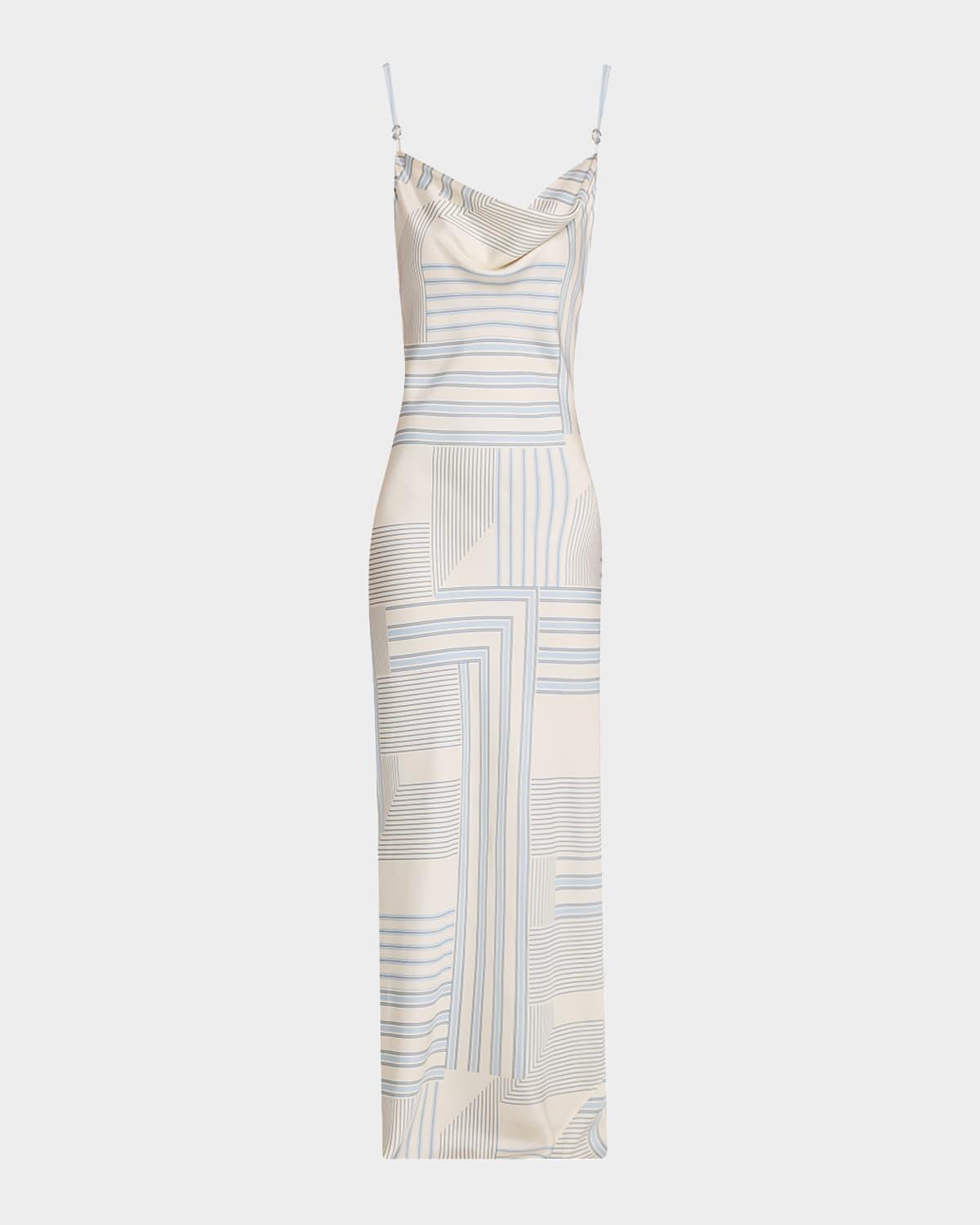 madison stripe silk slip dress
